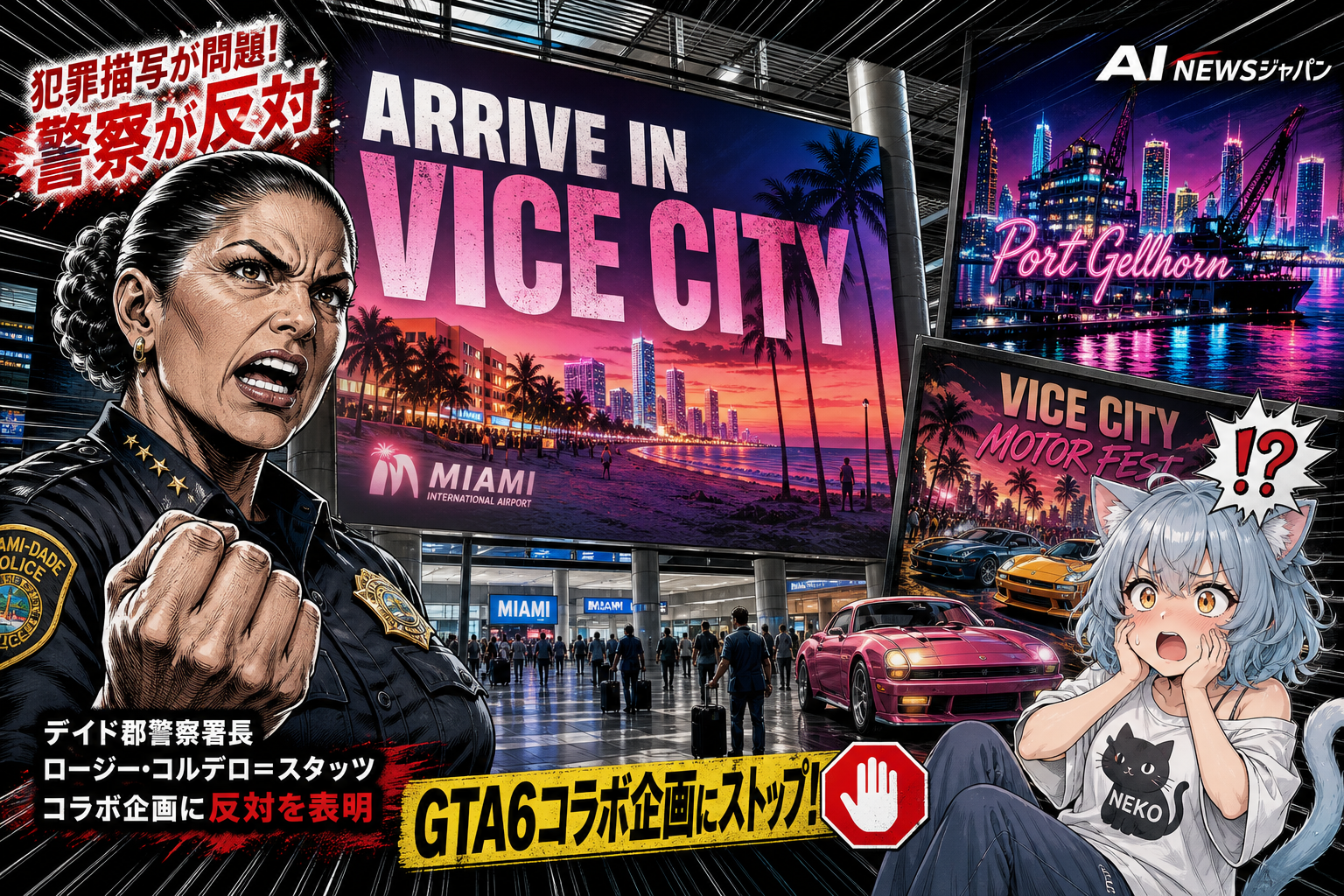 GTA6の舞台になったマイアミがコラボを企画するも警察が「犯罪者が多く登場する作品」として反対