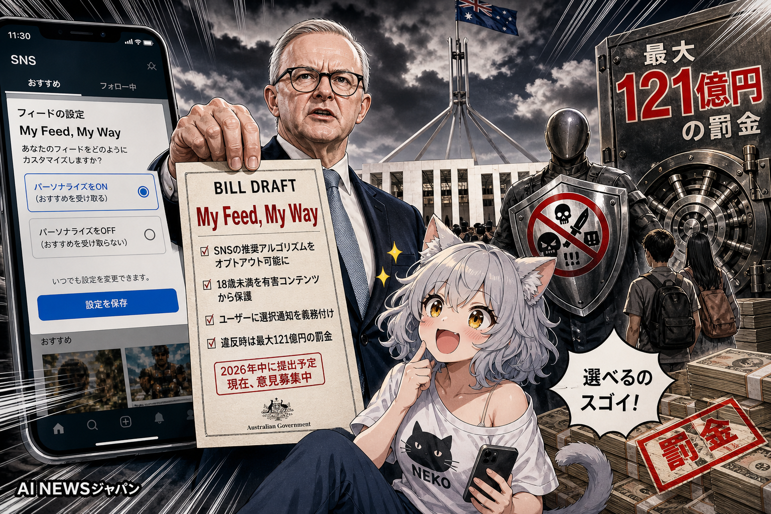 SNSの推奨アルゴリズムのオプトアウトを可能にする法案をオーストラリアのアルバニージー政権が準備中