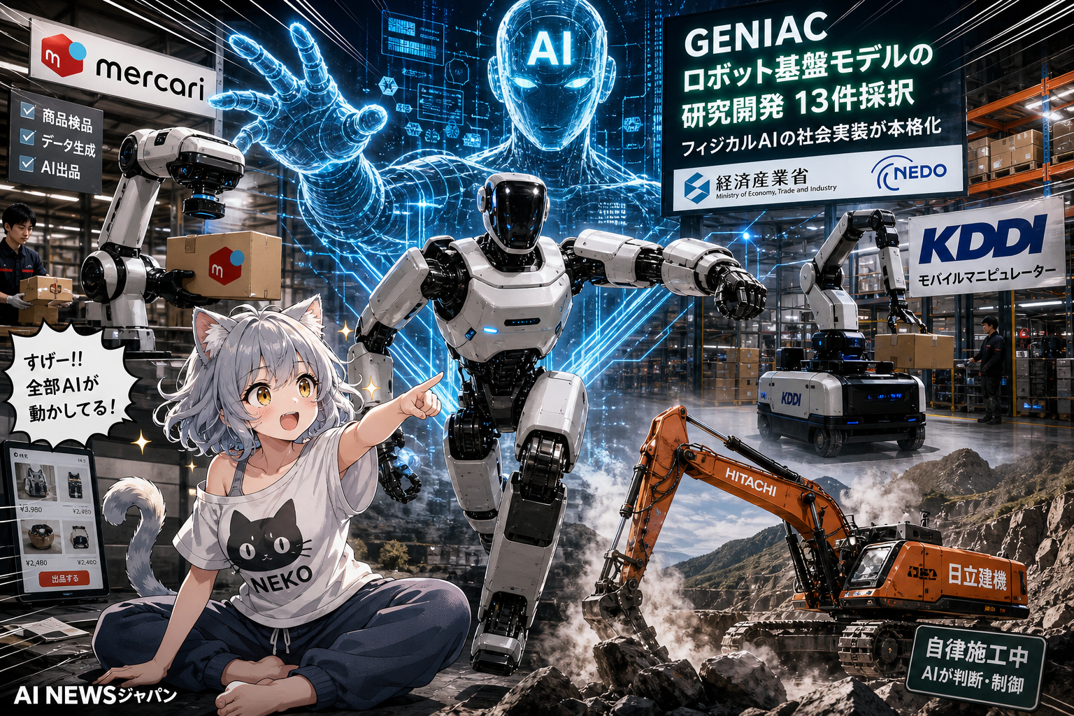 GENIAC、フィジカルAIを本格化 メルカリやKDDIなど採択