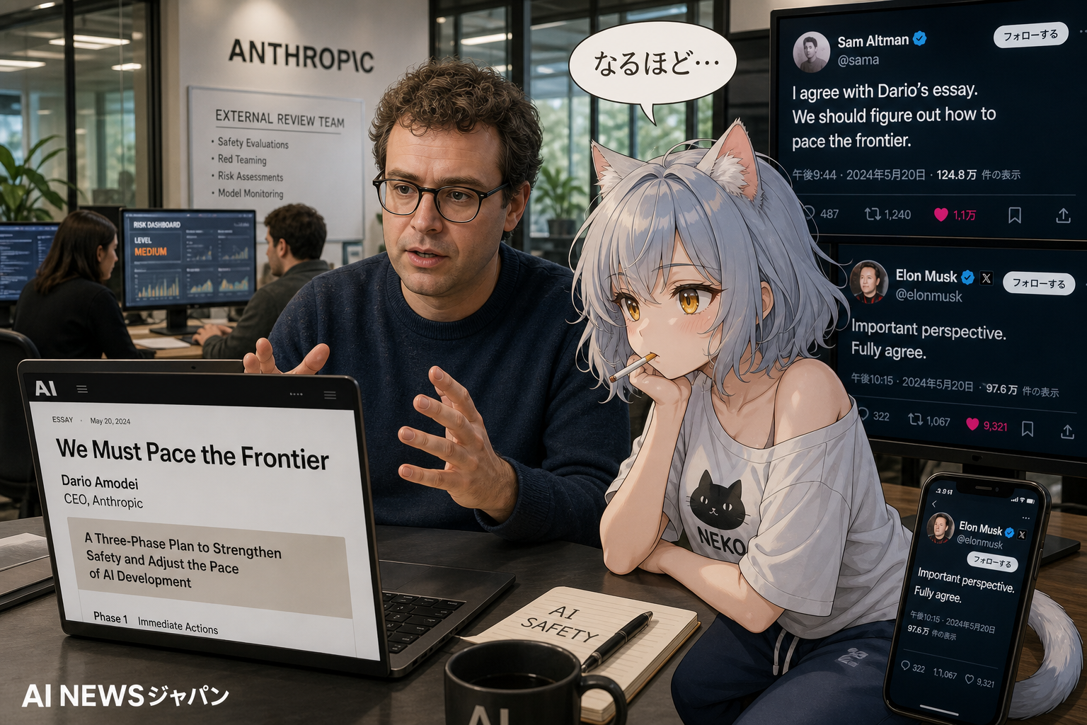 AnthropicのアモデイCEO、AI開発の「ペース調整」訴えるエッセイ公開 アルトマン氏とマスク氏も賛同