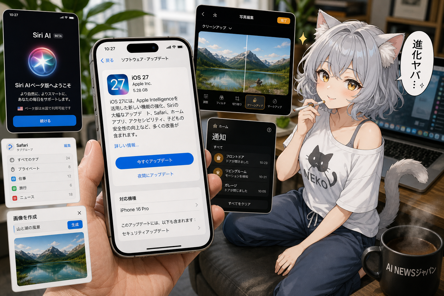 「iOS 27」公開 AI機能など大幅アップデート Siri AIは10月