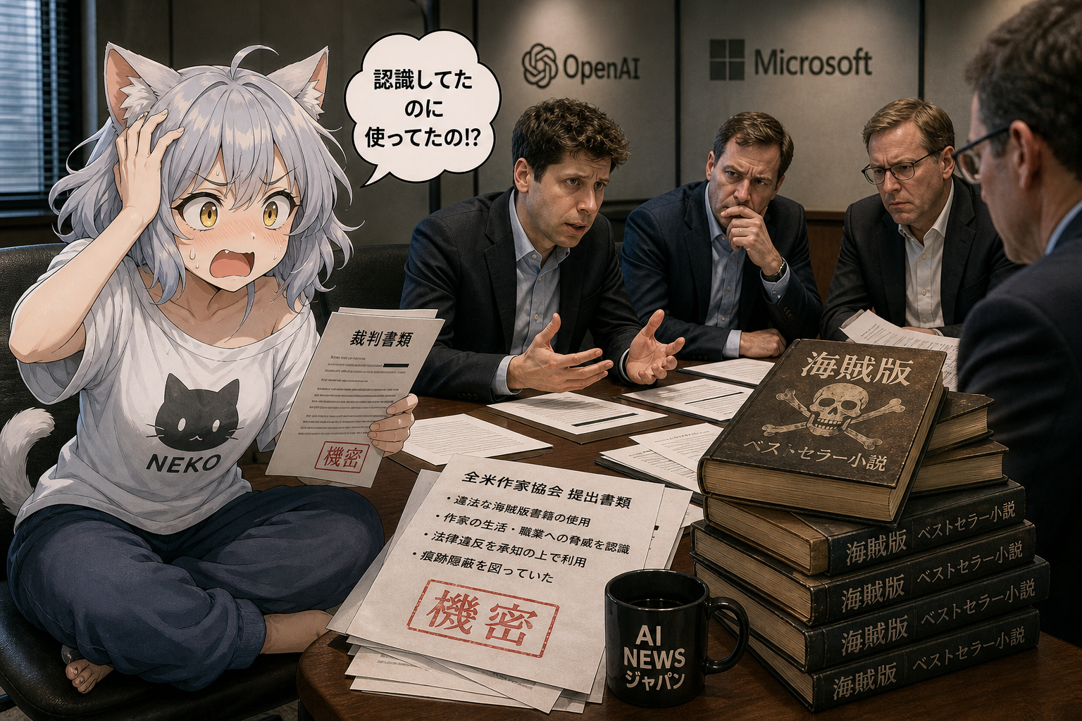 OpenAIはAIトレーニングに違法な海賊版書籍を使うことが危険であり作家の生活を脅かすと認識していたと裁判文書で明らかに